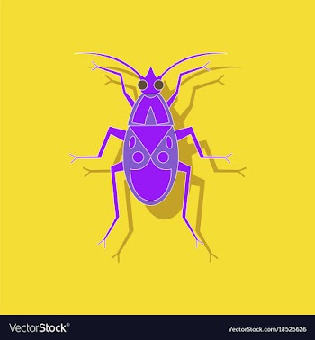 Paper sticker on background of soldier bug vector image