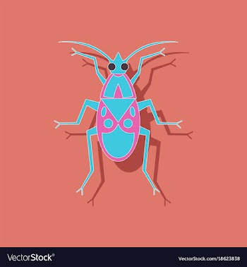 Paper sticker on background of soldier bug vector image