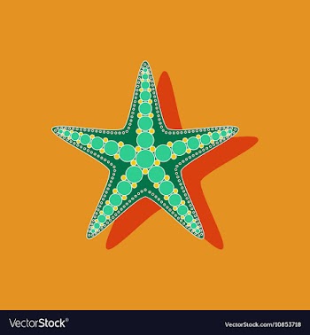 Paper sticker on background of starfish vector image