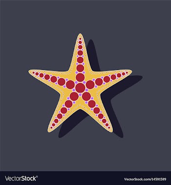 Paper sticker on background of starfish vector image