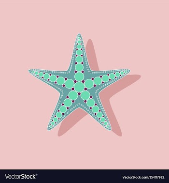 Paper sticker on background of starfish vector image