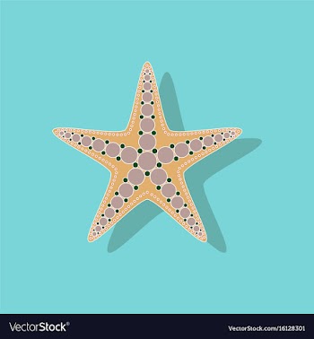 Paper sticker on background of starfish vector image