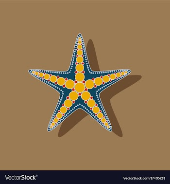 Paper sticker on background of starfish vector image
