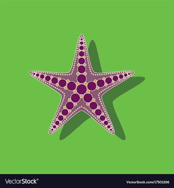 Paper sticker on background of starfish vector image
