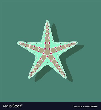 Paper sticker on background of starfish vector image