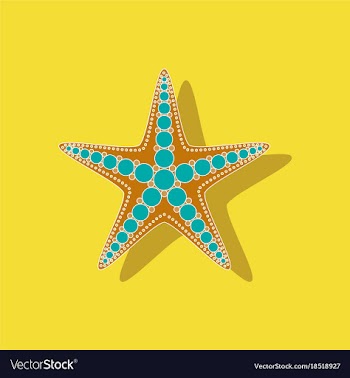 Paper sticker on background of starfish vector image