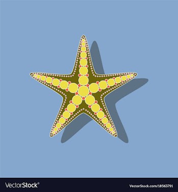 Paper sticker on background of starfish vector image