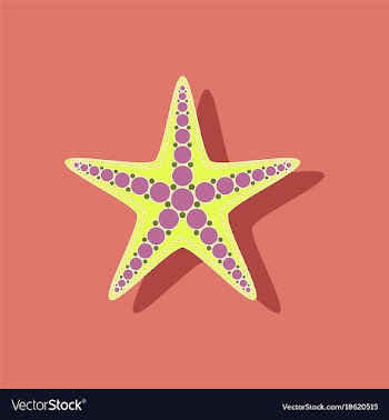Paper sticker on background of starfish vector image