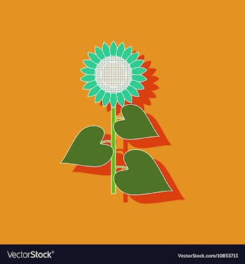 Paper sticker on background of sunflower vector image