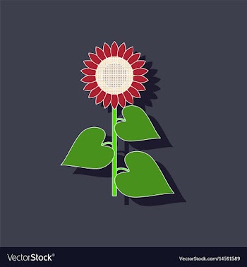 Paper sticker on background of sunflower vector image