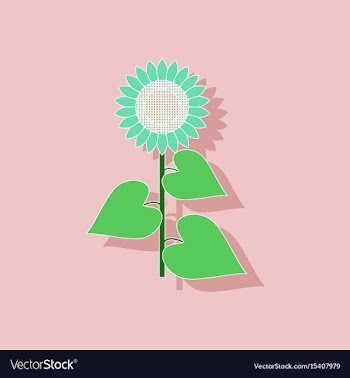Paper sticker on background of sunflower vector image