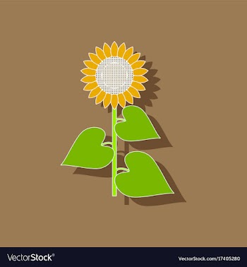 Paper sticker on background of sunflower vector image