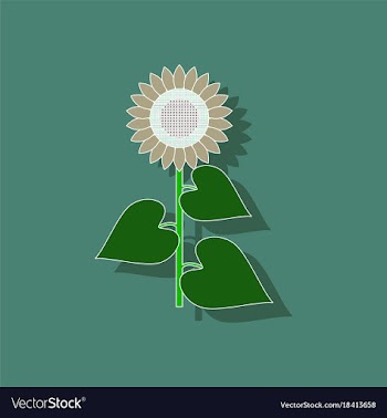 Paper sticker on background of sunflower vector image