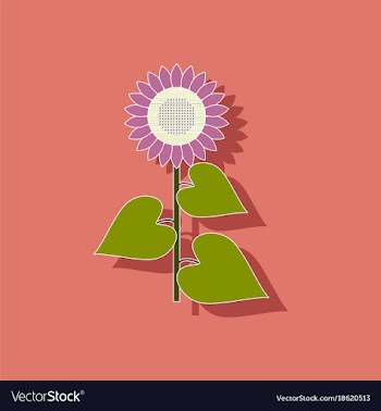 Paper sticker on background of sunflower vector image