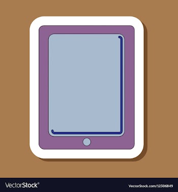 Paper sticker on background of tablet gadget vector image