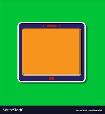 Paper sticker on background of tablet gadget vector image