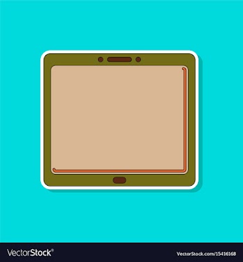 Paper sticker on background of tablet gadget vector image
