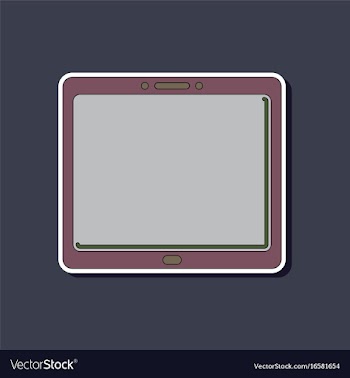 Paper sticker on background of tablet gadget vector image