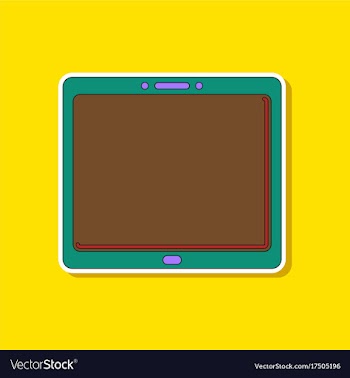 Paper sticker on background of tablet gadget vector image