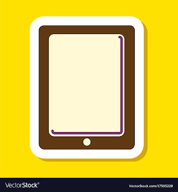 Paper sticker on background of tablet gadget vector image