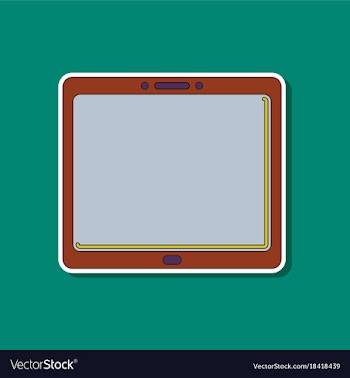 Paper sticker on background of tablet gadget vector image