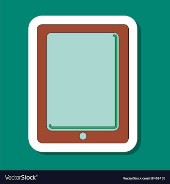 Paper sticker on background of tablet gadget vector image