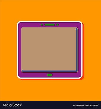 Paper sticker on background of tablet gadget vector image