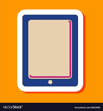 Paper sticker on background of tablet gadget vector image