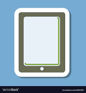Paper sticker on background of tablet gadget vector image
