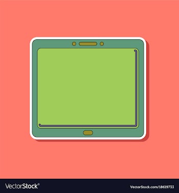 Paper sticker on background of tablet gadget vector image