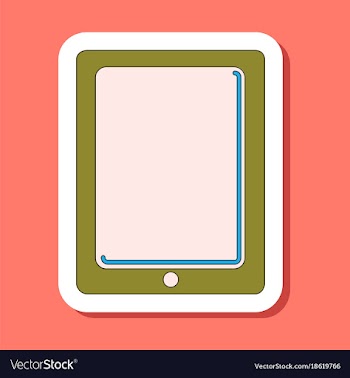 Paper sticker on background of tablet gadget vector image