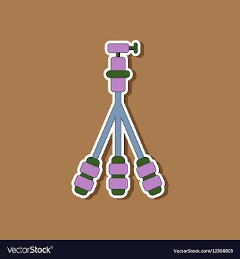 Paper sticker on background of tripod vector image