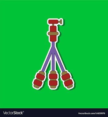 Paper sticker on background of tripod vector image