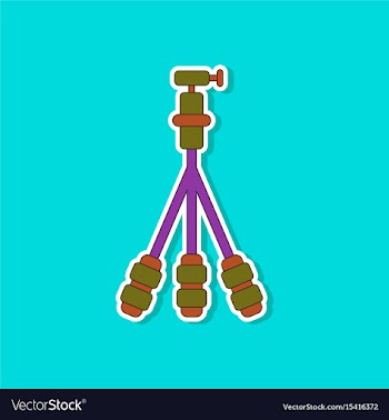 Paper sticker on background of tripod vector image