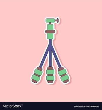Paper sticker on background of tripod vector image