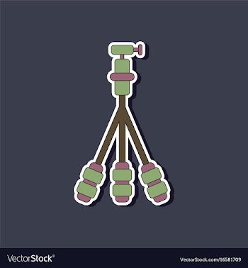 Paper sticker on background of tripod vector image