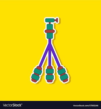 Paper sticker on background of tripod vector image