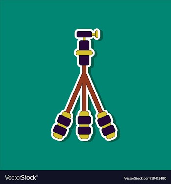Paper sticker on background of tripod vector image