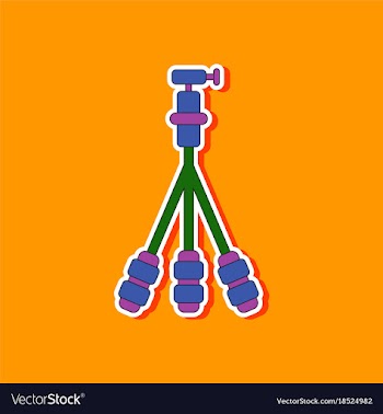Paper sticker on background of tripod vector image