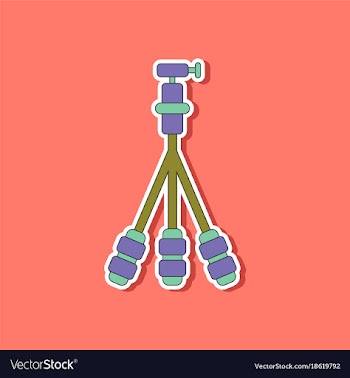 Paper sticker on background of tripod vector image