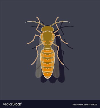 Paper sticker on background of wasp vector image