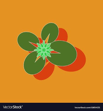 Paper sticker on background of water lily vector image