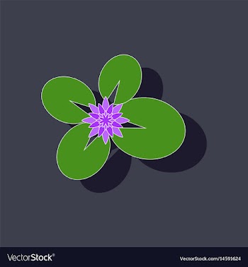 Paper sticker on background of water lily vector image