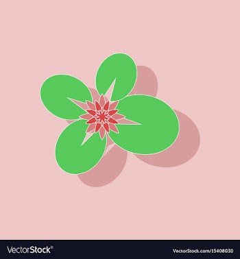 Paper sticker on background of water lily vector image