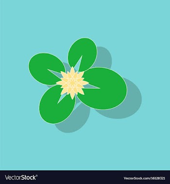 Paper sticker on background of water lily vector image