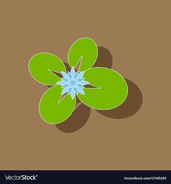Paper sticker on background of water lily vector image