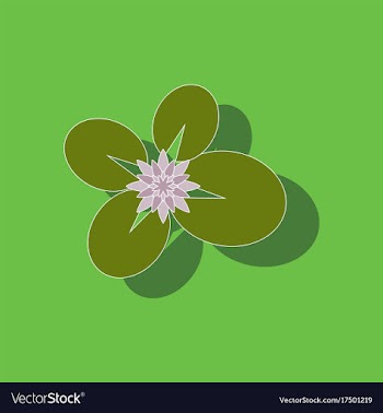 Paper sticker on background of water lily vector image
