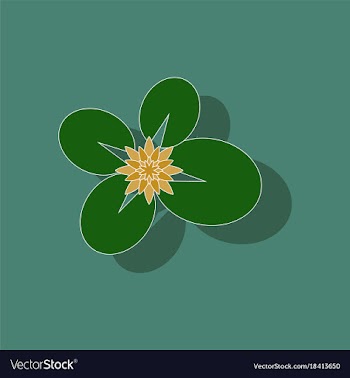 Paper sticker on background of water lily vector image