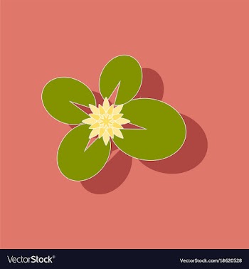 Paper sticker on background of water lily vector image