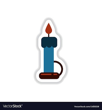 Paper sticker on background of wax candle vector image